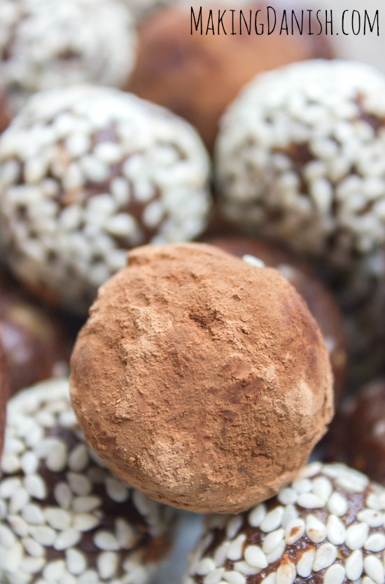 vegan chocolate energy balls packed with calcium